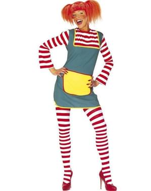 Fato travessa menina ruiva para as mulheres