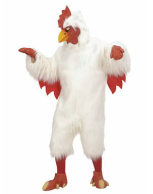 Bijeli plišani kostim piletine za odraslu osobu