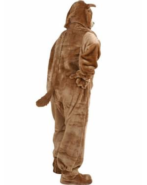 Plush bear costume for an adult