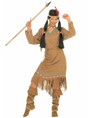 Kostum Indian Bulu Merah untuk seorang wanita