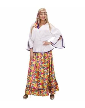 Kostum komune hippie untuk seorang wanita