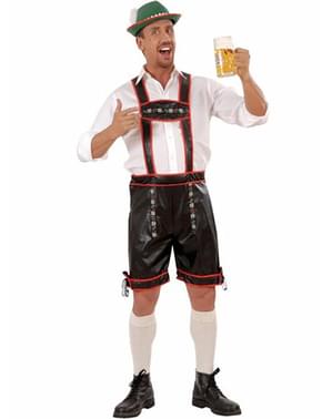 Leather effect German lederhosen costume