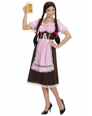 Pink barmaid costume for a woman