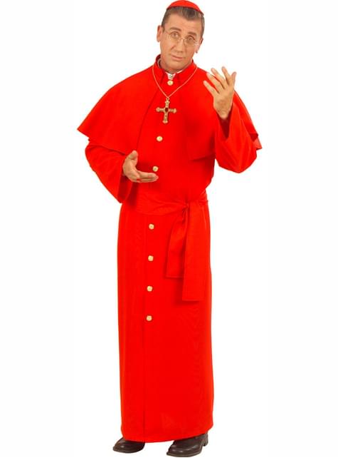 dressforfun Costume da uomo - Cardinale Giovanni, Lungo abito da cardinale, Mantellina applicata, incl. Cintura e catena con crocifisso (L
