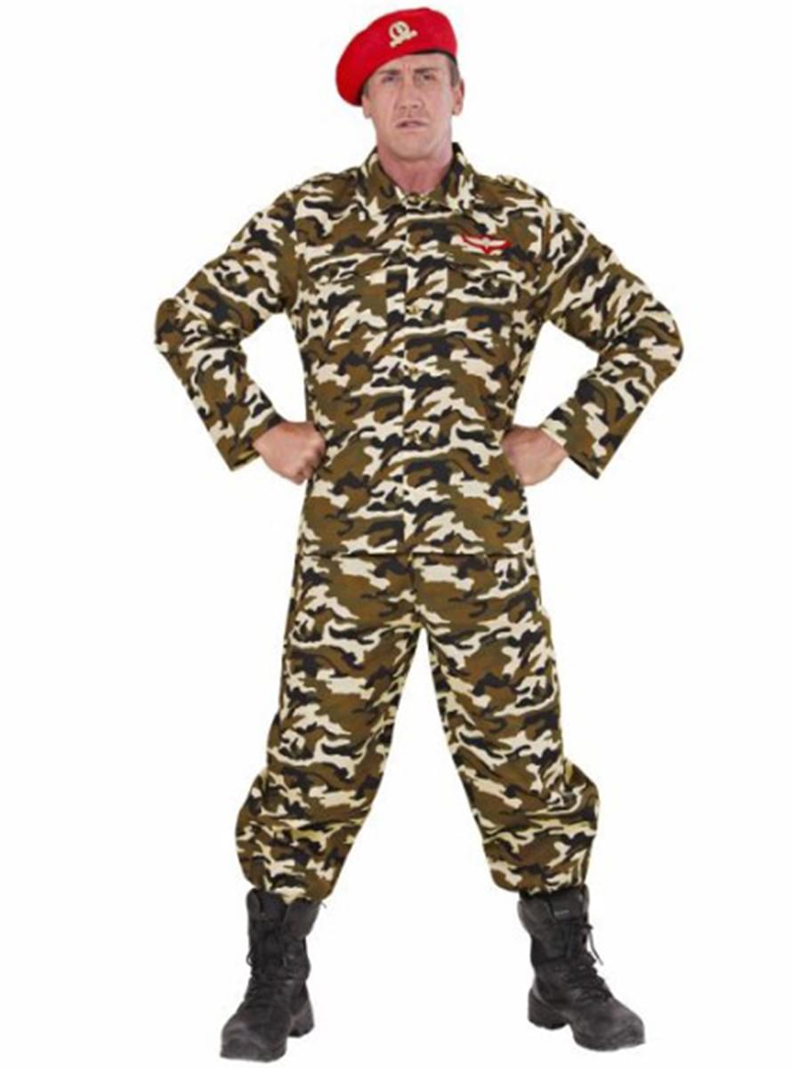Camouflage soldier costume for a man