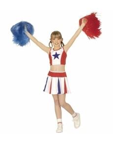 Amerikanische Cheerleaderin Kostüm für Mädchen