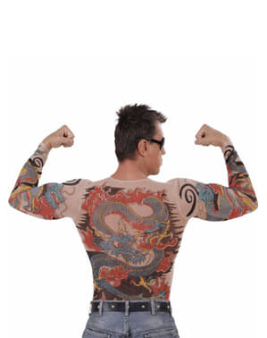 Tigris és sárkány tetoválás póló egy férfi számára