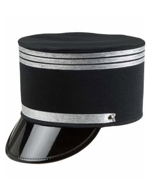 Black kepi military hat