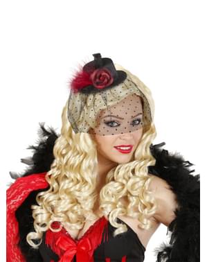 Mini kapelusz kabaret z welonem