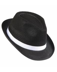 Chapéu de mafioso preto com Fita