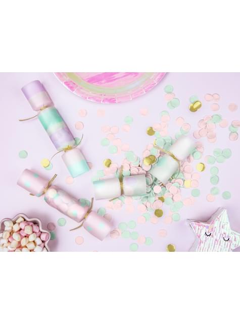 Sæt med 6 Slikformede Konfetti Pakker, Assorterede Farver - Iridescent