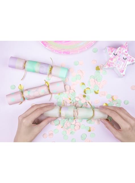 Sæt med 6 Slikformede Konfetti Pakker, Assorterede Farver - Iridescent