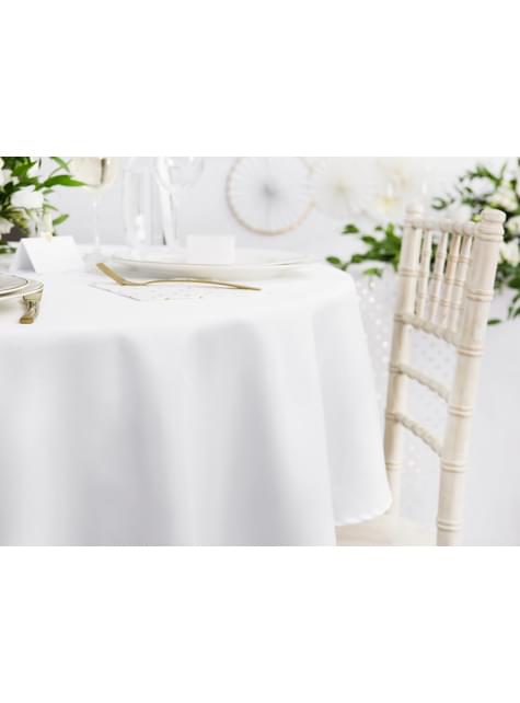 Kulatý látkový ubrus bílý 300 cm
