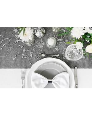 Preget Organza Løper, Svart & Sølv