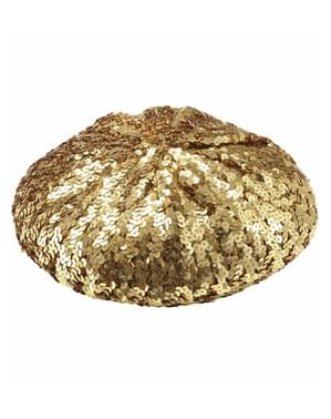 Beret sequin emas