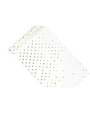 Täplikäs, läpinäkyvä, organza pöytälakana, käänteinen kulta & hopea