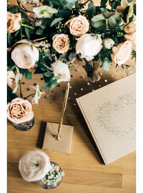 Bordslöpare vändbar med guldfärgade och silverfärgade prickar i organza