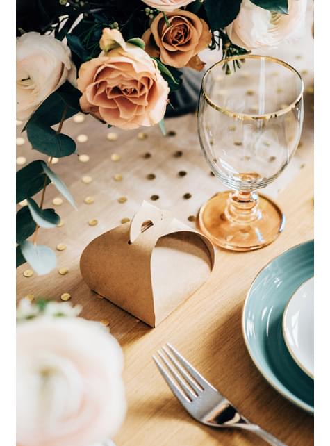 Bordslöpare vändbar med guldfärgade och silverfärgade prickar i organza