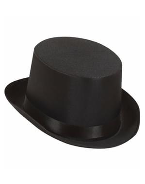 काली साटन शीर्ष टोपी