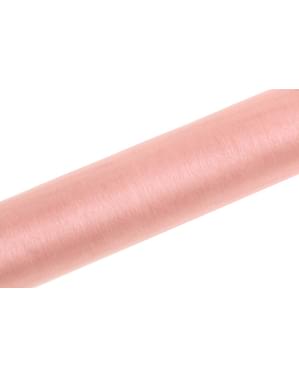 16cm x 9m को मापने में गुलाबी रंग में organza का रोल