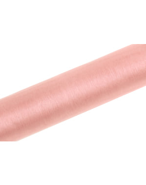 16cm x 9m को मापने वाले हल्के गुलाबी रंग में organza का रोल