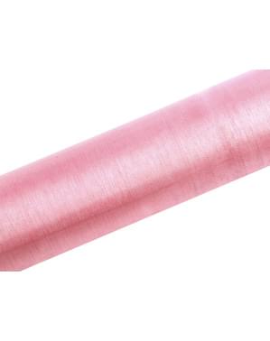 Gulung organza berwarna pink pastel berukuran 16cm x 9m