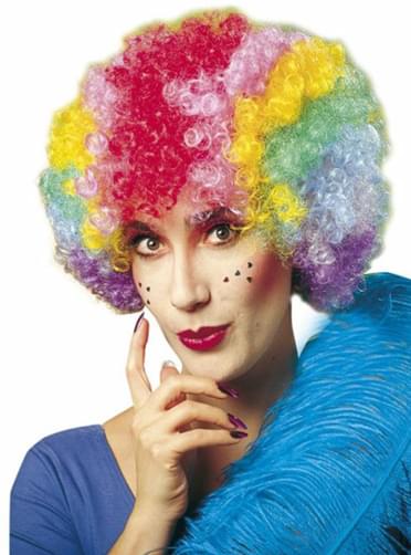 Peruca de palhaço multicolor
