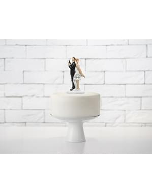 Figurine pour gâteau de mariage avec mariés agents secrets