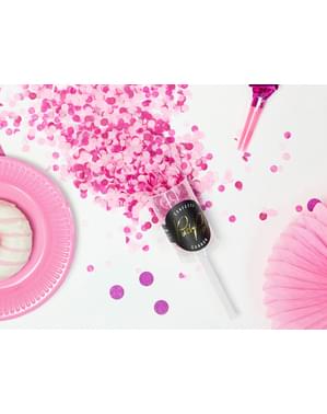 Canhão push pop de confete cor-de-rosa
