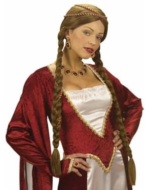 Perruque princesse brune médiévale