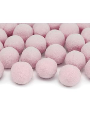20'lik Pastel Pembe Keçe Pom-Pomslu