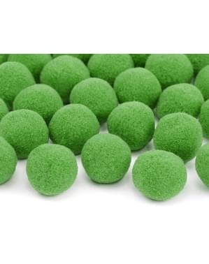 Paket 20 Green Felt Pom-Poms