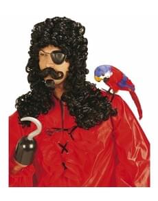 Perruque pirate avec moustache et bouc