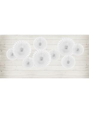 3 rosaces en papier blanc de 20 a 30 cm