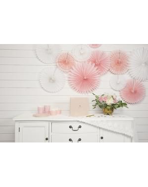 3 dekorative papirvifter i hvid (20-30-40 cm)