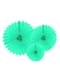 3 rosaces en papier vert menthe de 20 a 40 cm