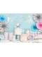 3 rosaces en papier divers tons pastel et bord argenté - Unicorn