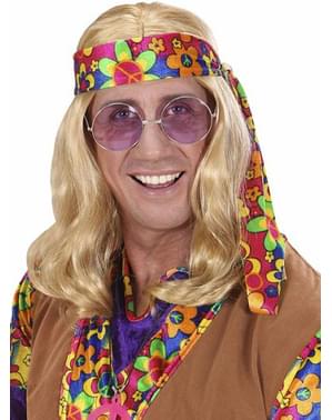 Blond Hippie Parykk med Bånd