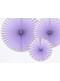 3 abanicos de papel decorativos lilas con borde dorado - Yummy