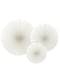 3 papierowe wachlarze dekoracyjne off-white