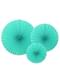 3 rosaces en papier bleu turquoise