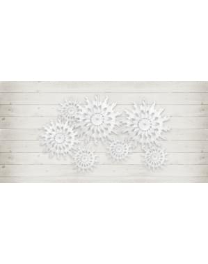 Rosace en papier en forme de flocon de neige blanc de 37 cm