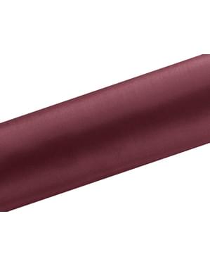 Chemin de table grenat satiné de 16cm x 9m