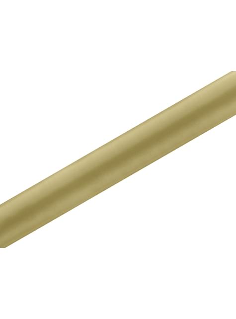 Złoty bieżnik stołowy z satynowym wykończeniem 36cm x 9m