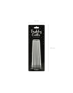 Geburtstagskerzen Set 12-teilig 12,5 cm silber
