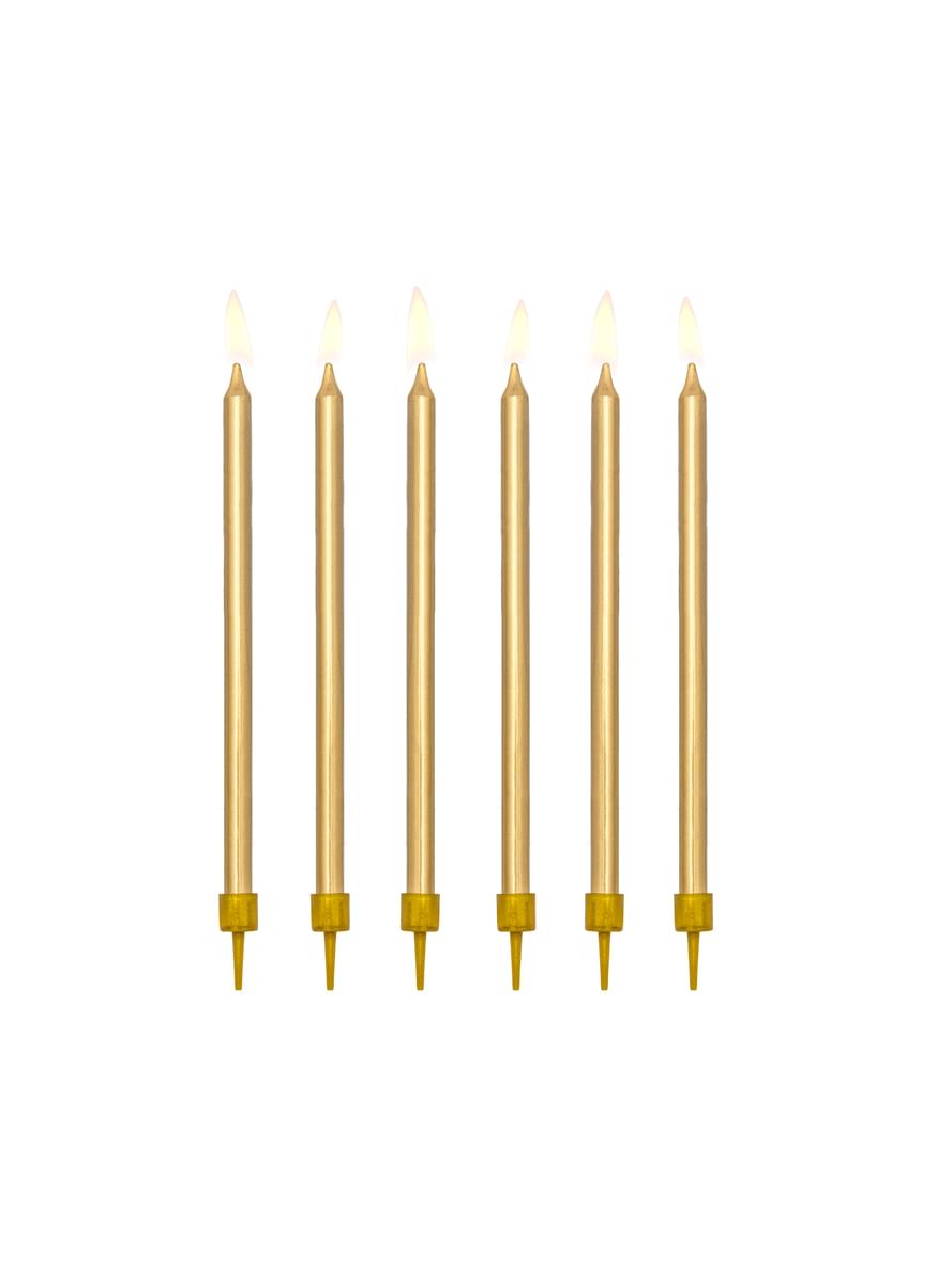 12 velas de aniversário douradas (12,5 cm)