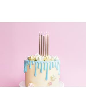 Set 12 zlatých narozeninových svíček,  12,5cm