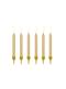 6 candele di compleanno dorate (6 cm)