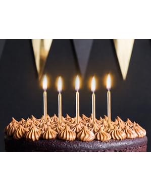 Set 6 Lilin Hari Lahir Emas, 6cm