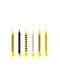 6 Assorted Black & Yellow Birthday Candles (6,5 cm)